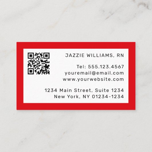 Schattigee Manga Zwarte Verpleegster Bruin Haar en Visitekaartje (Achterkant)