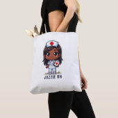 Schattigee manga zwarte verpleegster karikatuur ge tote bag (Dichtbij)