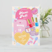 Schattigee Mani Pedi Pamper Spa Verjaardagsglans Kaart (Staand voorkant)