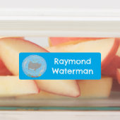 Schattigee manta ray en bubbels cartoon gepersonal labels (Aangebracht)