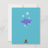 Schattigee Manta verjaardagsuitnodiging Kaart (Achterkant)