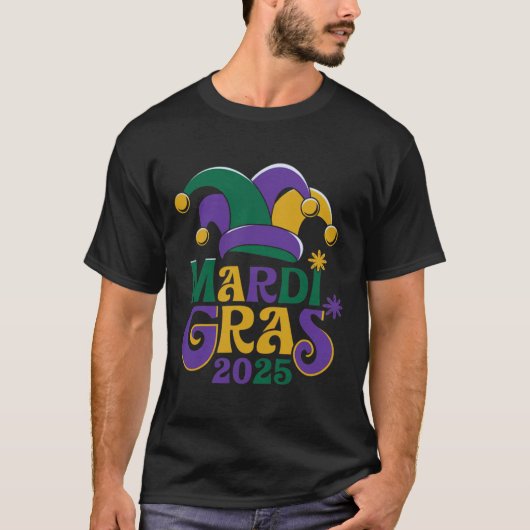 Schattigee Mardi Gras Mask Fun 2025 T-shirt (Voorkant)