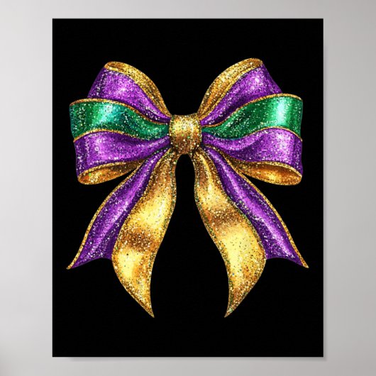 Schattigee Mardi Gras Vette Coquette Boog Dinsdag  Poster (Voorkant)