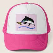 Schattigee Marine DOLFIJN - Ocean wildlife - Roze Trucker Pet (Voorkant)
