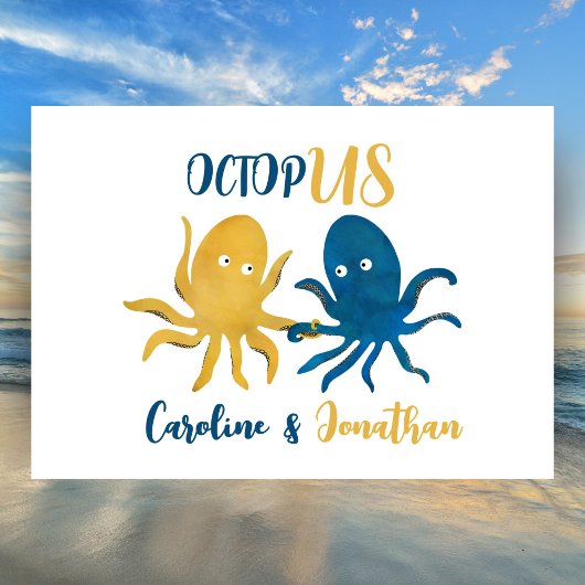 Schattigee marine en gouden octopus kust oceaan br kaart