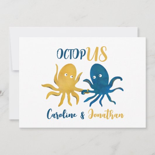 Schattigee marine en gouden octopus kust oceaan br kaart (Voorkant)