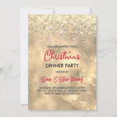 Schattigee marmeren kunst gouden faux glitter kers kaart (Voorkant)