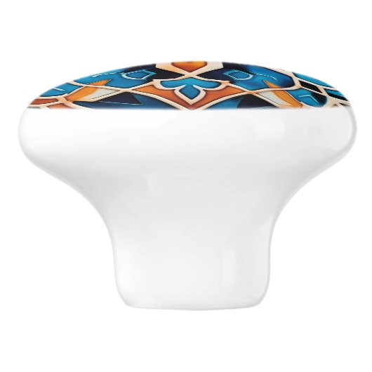 Schattigee Marokkaanse faux tegel stijl Keramische Knop (Zijkant)