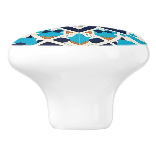 Schattigee Marokkaanse faux tegel stijl Keramische Knop (Zijkant)