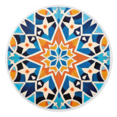 Schattigee Marokkaanse faux tegel stijl Keramische Knop (Voorkant)