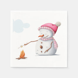 Schattigee Marshmallows Snowman Winter Servet