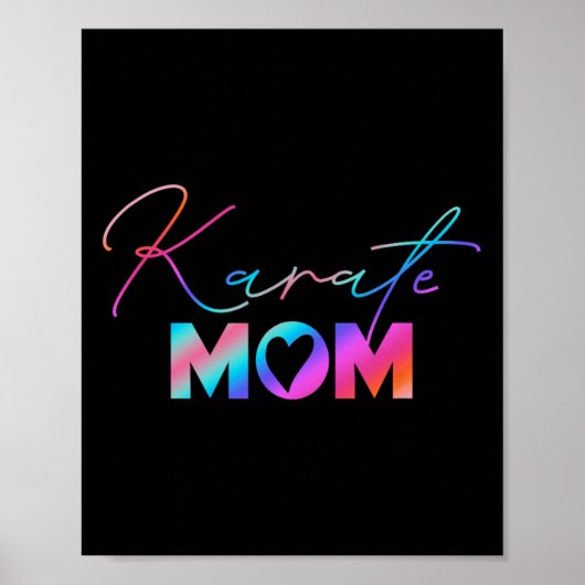 Schattigee Martial Arts Moederdag Rainbow Karate M Poster (Voorkant)