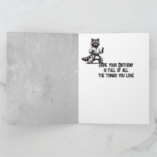 Schattigee Martial Arts wasbeer aangepaste verjaar Kaart (Binnen)