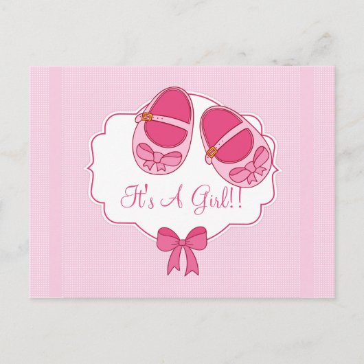 Schattigee "Mary Janes" Baby shower Uitnodiging Br (Voorkant)