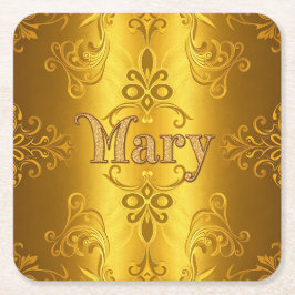 Schattigee Mary Naam Gold Foil Onderzetter