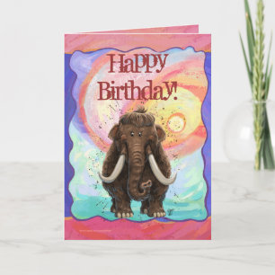 Schattigee Mastodon Happy Birthday Kaart