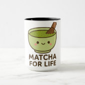 Schattigee Matcha Bowl Sticker Mok (Midden)