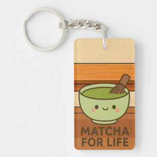 Schattigee Matcha Bowl Sticker Sleutelhanger