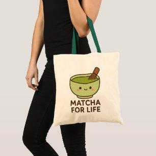 Schattigee Matcha Bowl Sticker Tote Bag