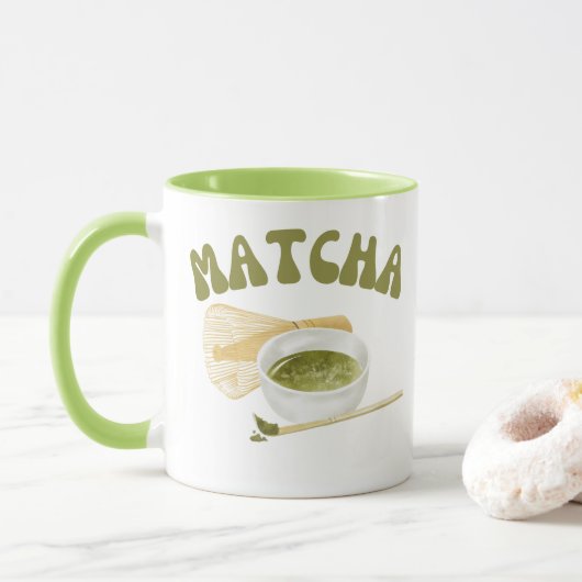 Schattigee Matcha Mok (Met donut)
