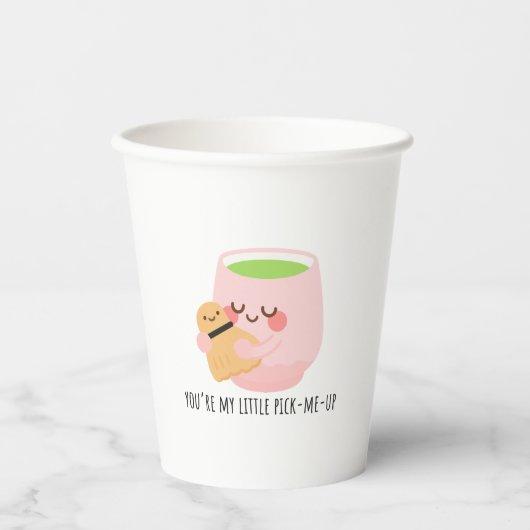 Schattigee Matcha Tea Knuffel Papieren Bekers (Voorkant)