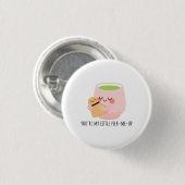 Schattigee Matcha Tea Knuffel Ronde Button 3,2 Cm (Voorkant /achterkant)