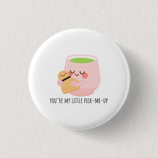 Schattigee Matcha Tea Knuffel Ronde Button 3,2 Cm (Voorkant)