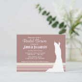 Schattigee Mauve, bruine strepen Uitnodiging Briefkaart (Staand voorkant)