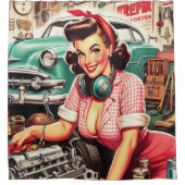 Schattigee Mechanische Pin-up Douchegordijn (Voorkant)