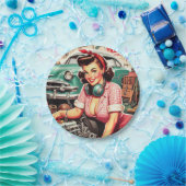 Schattigee Mechanische Pin-up Papieren Bordje (Feest)