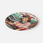 Schattigee Mechanische Pin-up Papieren Bordje (Gekanteld)