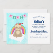 Schattigee mediterende luiaard met een regenboogve kaart (Voorkant)