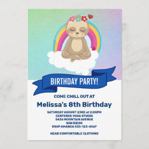 Schattigee mediterende luiaard yoga verjaardagsfee kaart