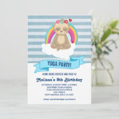 Schattigee mediterende luiaard yoga verjaardagsfee kaart (Staand voorkant)