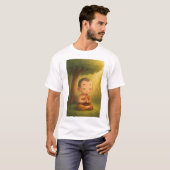 Schattigee mediterende monnik Cartoon | Rustige Sp T-shirt (Voorkant volledig)