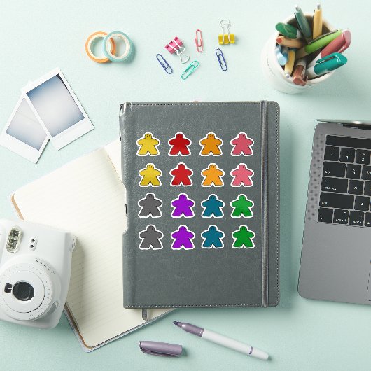 Schattigee Meeples Kleuren Board Game Karakter Spe Sticker (iPad Cover)