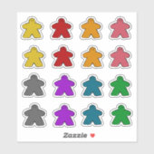 Schattigee Meeples Kleuren Board Game Karakter Spe Sticker (Vel)