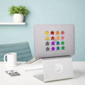 Schattigee Meeples Kleuren Board Game Karakter Spe Sticker (Laptop op bureau)