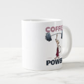 Schattigee Meerkat Coffee Power Gewichtheffen Cart Grote Koffiekop (Voorkant rechts)