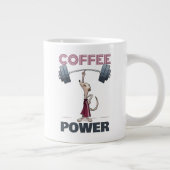 Schattigee Meerkat Coffee Power Gewichtheffen Cart Grote Koffiekop (Rechts)