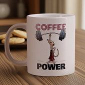 Schattigee Meerkat Coffee Power Gewichtheffen Cart Grote Koffiekop
