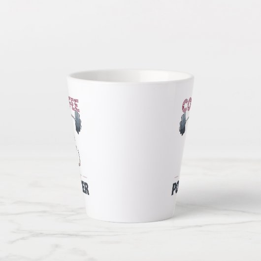 Schattigee Meerkat Coffee Power Gewichtheffen Cart Latte Mok (Voorkant)