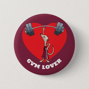 Schattigee Meerkat Gym Lover Grappige Gewichtheffe Ronde Button 5,7 Cm