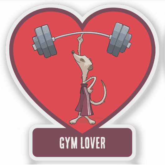 Schattigee Meerkat Gym Lover Grappige Gewichtheffe Sticker (Voorkant)