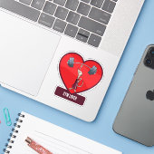 Schattigee Meerkat Gym Lover Grappige Gewichtheffe Sticker (Laptop met iPhone)