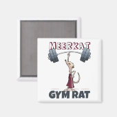 Schattigee Meerkat Gym Rat Grappige gewichtheffer Magneet (Voorkant / Achterkant)