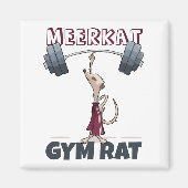 Schattigee Meerkat Gym Rat Grappige gewichtheffer Magneet (Voorkant)