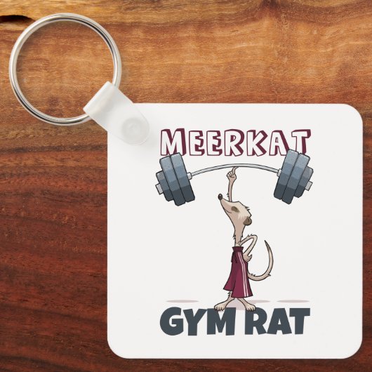 Schattigee Meerkat Gym Rat Grappige gewichtheffer  Sleutelhanger (Voorkant)