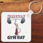Schattigee Meerkat Gym Rat Grappige gewichtheffer  Sleutelhanger (Achterkant)