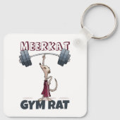Schattigee Meerkat Gym Rat Grappige gewichtheffer  Sleutelhanger (Achterkant)